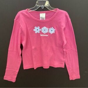 Glitter Wear “brrrrrrr” Long Sleeve Top with Snowflakes Pink Girls Vintage